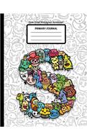 Cute Initial Monogram Notebook Primary Journal