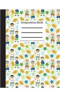 Composition Book 200 Sheet/400 Pages 8.5 X 11 In.-Wide Ruled Football Kids: Football Futbol Sports Writing Notebook - Soft Cover