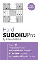 Hard Sudoku Pro: Book for Experienced Puzzlers (200 puzzles) Vol. 21