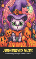 Jumbo Halloween Palette: Cute and Creepy Coloring for Kids ages 4 and Up, 50 pages, 8.5x11 inches