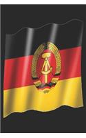 DDR Notizbuch: DDR Notizbuch mit DDR Fahne, 120 linierten Seiten, Größe ca A5