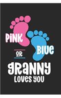 Pink Or Blue Granny Loves you: Grandmothers Diary Notebook, Gender Reveal Journal, Preparation Daily Planner For New Grandson, Granddaughter