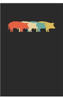 Pig Retro: Pigs Notebook, Graph Paper (6 x 9 - 120 pages) Animal Themed Notebook for daily Journal, Diary, and Gift
