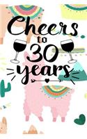 Cheers to 30 Years: Marriage journal for couples - Inspirational Journal to write for Ideas and Adventures for Couples
