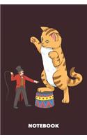 Notebook: Circus Cat 6 x 9 inch ruled - 120 pages for Creative Cat Lovers
