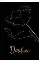 Darlene: Personalized Writing Journal for Women - Elegant Black and Gold