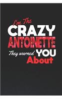 I'm The Crazy Antoinette They Warned You About: First Name Funny Sayings Personalized Customized Names Women Girl Mother's day Gift Notebook Journal