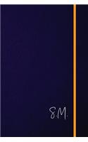 S.M.: Classic Monogram Lined Notebook Personalized With Two Initials - Matte Softcover Professional Style Paperback Journal Perfect Gift for Men and Women