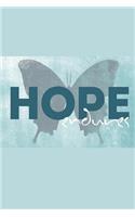 Hope Endures: Lovely inspirational quote on cover of a lined blank journal