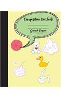 Fairy Graph Paper Composition Notebook Exercise Book 8" x 10",120 Pag: Kids School Exercise Book with Rabbit, Fish, Cupcake