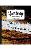 Quarterly Bullet Journal: Wave Abstract Mosaic Dot Grid, 8x10 inch, 90 pages: Small Journal Notebook Diary for Adults, Man, Woman and Kids(Journals to Write in)