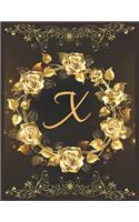 X Alphabet Notebook Journal: Vol 24 Attractive Initial Monogram Letter X College Ruled Notebook & Diary For Writing Journal Note Taking Idea For Girl Boy Men And Women