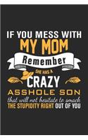 if you mess with my mom remeber she has a crazy ashole son that will not hesitate to: Daily planner journal for mother/stepmother, Paperback Book With Prompts About What I Love About Mom/ Mothers Day/Birthday Gifts From Son/Daughter f