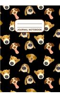 Journal Notebook: Journal, Notebook, Or Diary - Dogs Pattern Cover Design - 120 Blank Lined Pages - 7" X 10" - Matte Finished Soft Cover