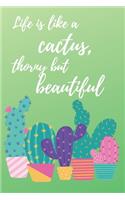 Life Is Like a Cactus, Thorny But Beautiful: School Notebook Journal Lined