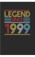 Legend Since 1999: Blank Lined Notebook (6" x 9" - 120 pages) Birthday Themed Notebook for Daily Journal, Diary, and Gift