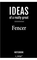 Notebook for Fencers / Fencer: awesome handy Note Book [120 blank lined ruled pages]