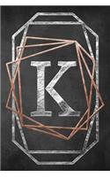 Chalkboard Foiling Minimalist Letter Notebook - K