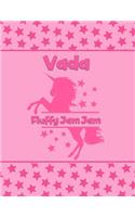 Vada Fluffy Jam Jam: Personalized Draw & Write Book with Her Unicorn Name - Word/Vocabulary List Included for Story Writing