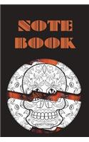 Notebook: Sugar Skull - Day of the Dead - Composition Book . Cornell Notes - Black Orange Distressed Sugar Skull