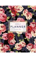 Weekly Planner 2019: Floral Planner - 8.5 X 11 in - 2019 Organizer with Bonus Dotted Grid Pages, Inspirational Quotes + To-Do Lists - Vintage Roses