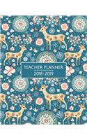 Deer Teacher Planner 2018-2019: Weekly & Monthly Academic Lesson Planner, Record Book, 7 Period - Teachers Agenda Diary, Lesson Plan Book & Organizer