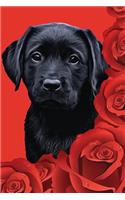 Black Lab Puppy Journal: Dog Wisdom Quotes(1 Valentine Roses Notebook 6x9)