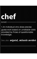 Chef: Funny Blank Line Chef Definition Notebook (8.5 X 11 - 110 Blank Pages)