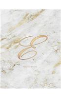 Sketchbook: Marble Elegant Gold Monogram Letter E Large (8.5x11) Personalized Artist Notebook and Sketchbook for Drawing, Sketching and Journaling for Teens and