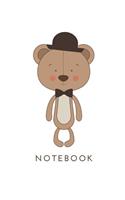 Teddy Bear Wearing Hat: Blank Lined Journal/Composition Book, Matte Finish, 150 Page, 8x10, Softcover