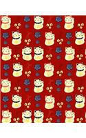 Bullet Journal Notebook Chinese Waving Cats Pattern 5: 172 Numbered Pages with 160 Dot Grid Pages, 6 Index Pages and 2 Key Pages in Large 8 X 10 Size for Journaling, Writing, Planning or Doodling.