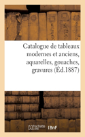 Catalogue de Tableaux Modernes Et Anciens, Aquarelles, Gouaches, Gravures