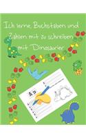 Ich lerne, Buchstaben und Zahlen mit zu schreiben mit Dinosaurier