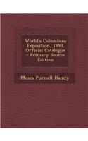 World's Columbian Exposition, 1893, Official Catalogue