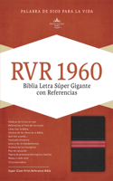 Rvr 1960 Biblia Letra Super Gigante, Negro Piel Fabricada Edicion Con Indice y Cierre