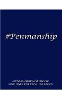 #Penmanship Notebook - nine lines per page, 120 pages: Skip line ruling 3/4" writing space, dotted midline, 3/8" skip line with blue cover. Suitable for grade 1-4 level children. Perfect for penmanship, 