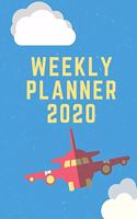 Weekly Planner 2020: Planner with journal page - Weekly planner for kids with airplane cover