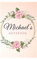 MICHAEL'S Customized Floral Notebook / Journal 6x9 Ruled Lined 120 Pages School Degree Student Graduation university