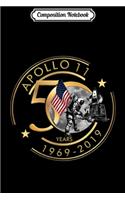Composition Notebook: Apollo 11 50th Anniversary Moon Landing 1969 2019 Gift Journal/Notebook Blank Lined Ruled 6x9 100 Pages