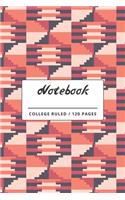 Notebook: Pink Geometric Tribal Pattern Lined Paperback Notebook.