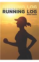 Running Log 2020-2024: Tracker journal for Running Jogging wailking Women Monthly Tracker 60 Page 6x9 Running Jogging Log