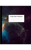 Graph Paper Notebook: 5 x 5 squares per inch, Quad Ruled - 7.5 x 9.25 - Colorful Cosmic Nebula and Galaxies in Space - Math and Science Composition Notebook for for Child