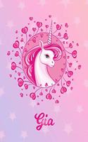 Gia: Unicorn Large Blank Primary Sketchbook Paper - Pink Purple Magical Horse Personalized Letter G Initial Custom First Name Cover - Drawing Sketch Book