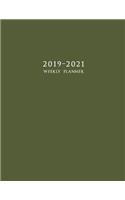 2019-2021 Weekly Planner: Large Three Year Planner with Army Green Cover