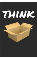Think outside the box Notebook. 6x9 Blank lined Journal for creative ideas
