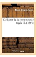 de l'Actif de la Communauté Légale