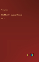 The Monthly Musical Record: Vol. 3