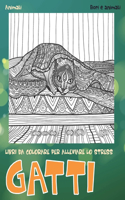 Libri da colorare per alleviare lo stress - Fiori e Animali - Animali - Gatti