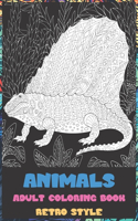 Adult Coloring Book Retro Style - Animals