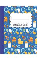 Reading Skills: Primary Composition Book Yellow Rubber Duck Themed Handwriting Practice Paper Blue Notebook Cover Dotted Dashed Midline Workbook for Teachers & Pres